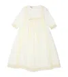 Paz Rodriguez Cotton-blend Lace Dress And Bonnet Set In Neutral