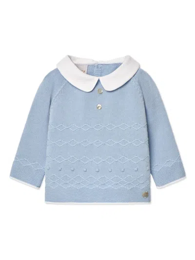 Paz Rodriguez Babies' Cotton Cardigan In Blue