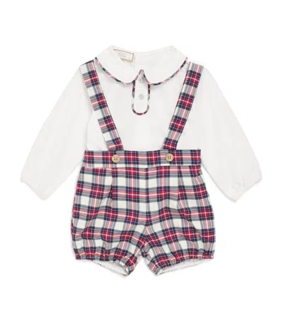 Paz Rodriguez Kids'  Cotton Check Shirt And Shorts Set In Multi