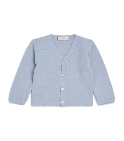Paz Rodriguez Kids' Cotton Esencial Cardigan In Blue