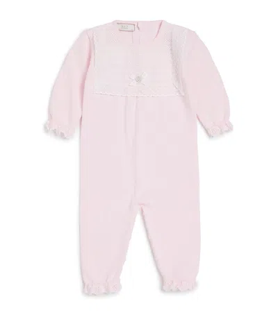 Paz Rodriguez Kids' Cotton Knitted Alaia All-in-one In Pink