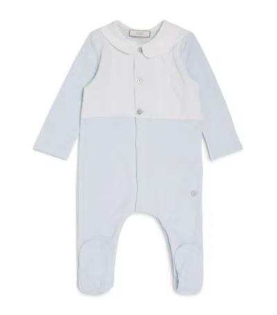 Paz Rodriguez Kids' Cotton Knitted All-in-one In Blue