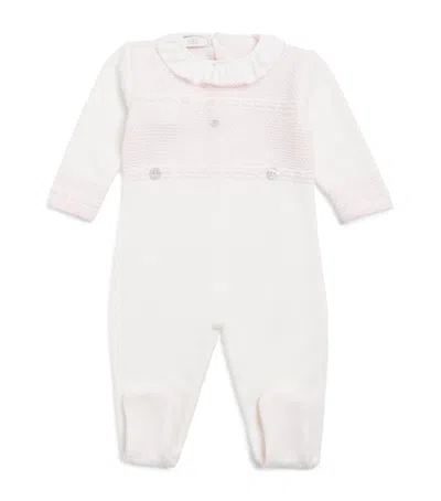 Paz Rodriguez Kids'  Cotton Knitted All-in-one In White