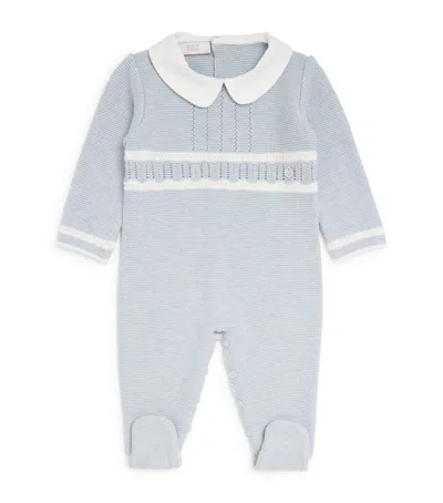 Paz Rodriguez Kids'  Cotton Knitted All-in-one In Blue