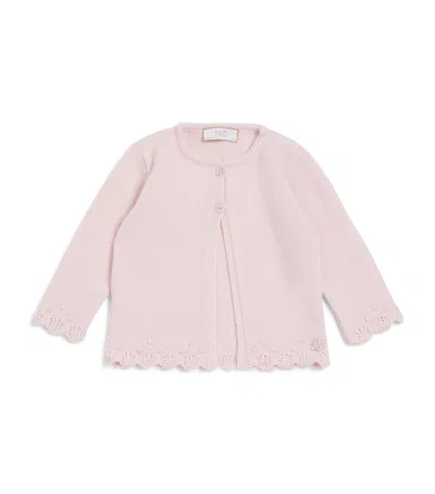 Paz Rodriguez Kids'  Cotton Knitted Cardigan In Pink
