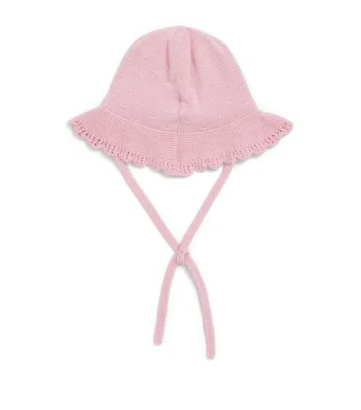 Paz Rodriguez Kids' Cotton Knitted Hat In Pink