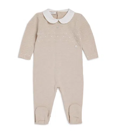 Paz Rodriguez Kids' Cotton Knitted Nectar All-in-one In Brown