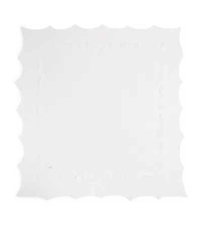 Paz Rodriguez Cotton Lace-trim Paz Shawl In Ivory