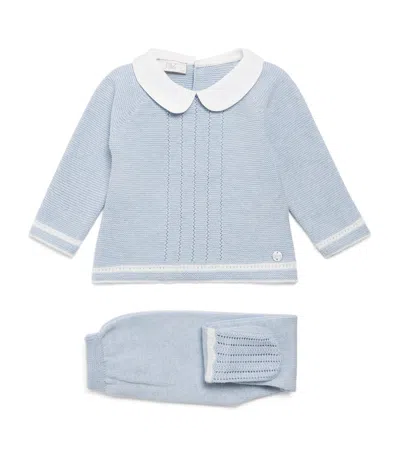 Paz Rodriguez Kids'  Cotton Lua Sweater And Leggings Set In Blue