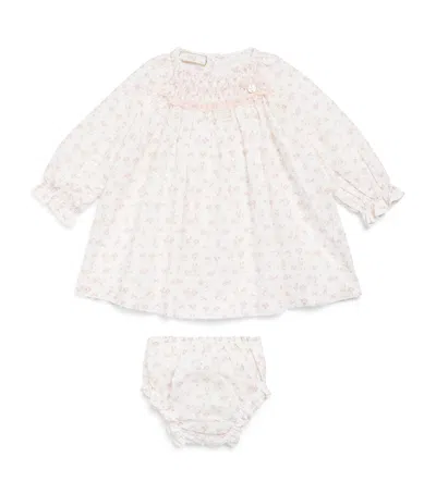Paz Rodriguez Kids'  Cotton Printed Dress And Bloomers Set In Pink