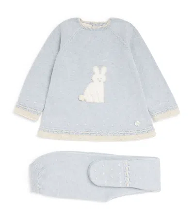 Paz Rodriguez Kids'  Cotton Sweater And Trousers Set In Blue