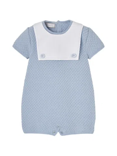 Paz Rodriguez Babies' Crew-neck Romper In Blue