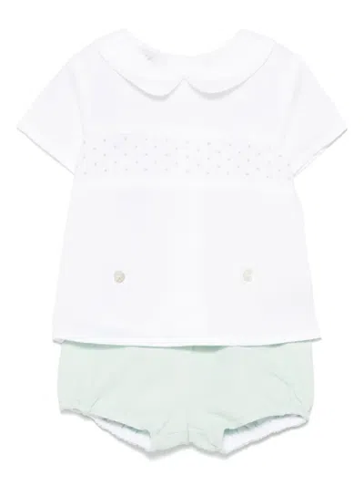 Paz Rodriguez Babies' Embroidered Shorts Set In White