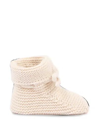 Paz Rodriguez Babies' Esencial Chunky-knit Tie-fastening Crib Shoes In Multi