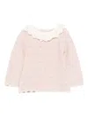 Paz Rodriguez Eyelet-detail Scalloped-hem Sweater In Pink