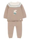 Paz Rodriguez Fair-isle Rabbit Knitted Set In Brown