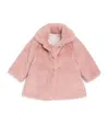 Paz Rodriguez Girls Faux Fur Coat In Pink