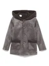 Paz Rodriguez Faux-suede Coat In Grey