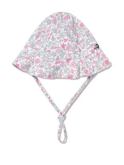 Paz Rodriguez Babies' Floral-print Bow Hat In Multi