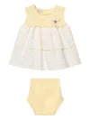 Paz Rodriguez Baby Girls Dress And Bloomers Set In 黄色
