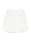 Paz Rodriguez Frill-neck Acorn-print Top In White