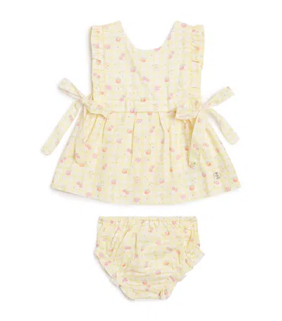 Paz Rodriguez Kids' Fruit Print Dress And Bloomers Set In Neutral