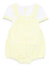 Paz Rodriguez Gingham-pattern Shorties Set In Yellow
