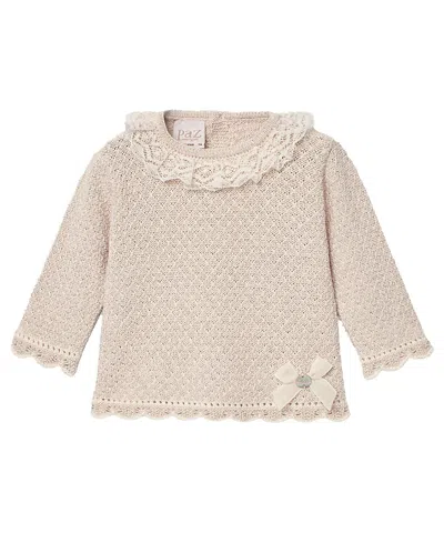 Paz Rodriguez Girls' Area Sweater - Baby In Natural/beige