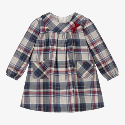 Paz Rodriguez Babies' Girls Blue & Red Tartan Dress