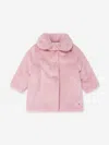 Paz Rodriguez Girls Faux Fur Coat In Pink
