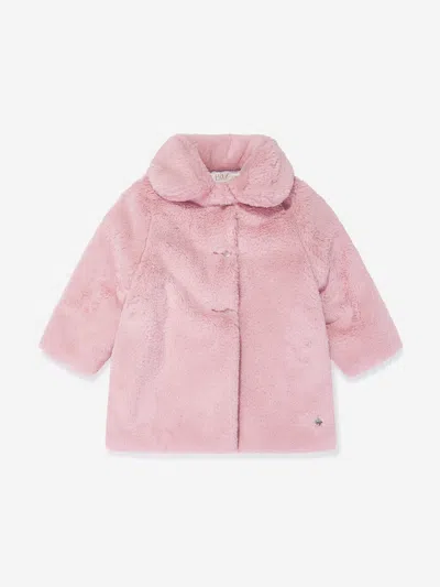 Paz Rodriguez Kids'  Girls Faux Fur Coat In Pink