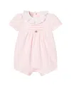 Paz Rodriguez Girls' Interlock Romper - Baby In Chalk Pink/white