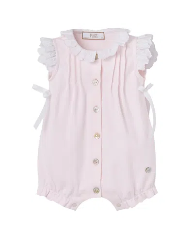 Paz Rodriguez Girls' Interlock V26 Romper - Baby In Pink