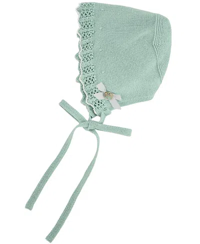 Paz Rodriguez Girls' Newborn Cauce Bonnet - Baby In Green