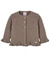 Paz Rodriguez Girls' Pompon Cardigan - Baby In Brown