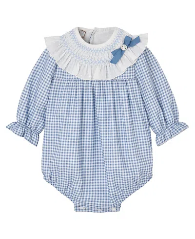 Paz Rodriguez Girls' Ponte Romper - Baby In Blue