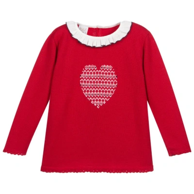 Paz Rodriguez Babies' Girls Red Heart Sweater