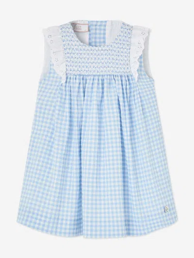 Paz Rodriguez Babies'  Girls Sleeveless Gingham Dress In Blue