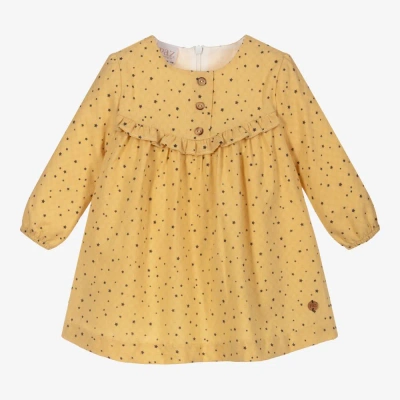 Paz Rodriguez Babies' Girls Yellow Cotton Dress