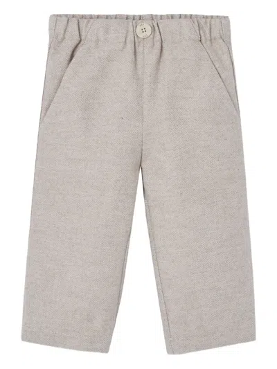 Paz Rodriguez Babies' Herringbone Trouser Set In Neutral