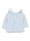 Paz Rodriguez Hooded Button-front Jacket In Blue