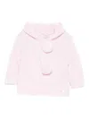 Paz Rodriguez Hooded Pom-pom Cardigan In Pink