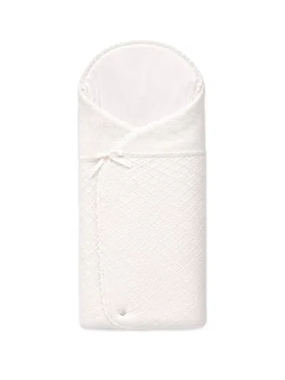 Paz Rodriguez Knit Newborn Baby Nest "paz Oi 26-27" In White