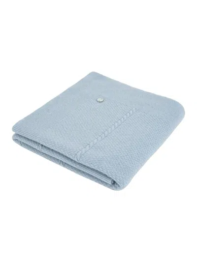 Paz Rodriguez Knit Newborn Blanket 90x90 "essentia Oi 26-27" In Blue