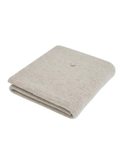 Paz Rodriguez Knit Newborn Blanket 90x90 "essentia Oi 26-27" In Gray