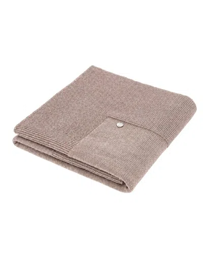 Paz Rodriguez Knit Newborn Blanket "esencial" In Nude