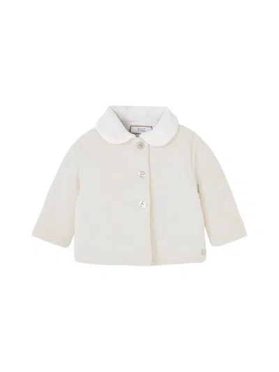 Paz Rodriguez Knit Newborn Coat "fogar" In White