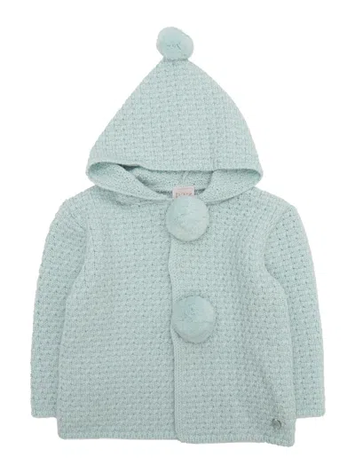 Paz Rodriguez Knit Newborn Coat "ruise�or" In Green