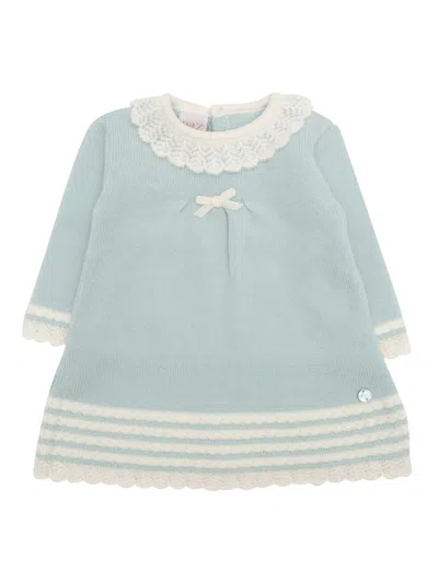 Paz Rodriguez Knit Newborn Dress "ruise�or" In Green