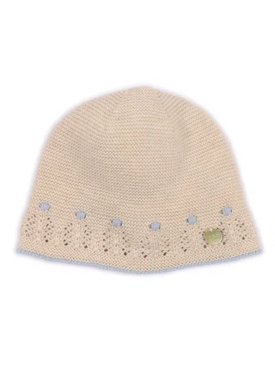 Paz Rodriguez Knit Newborn Hat "alegria" In Sand